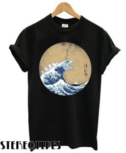 The great wave off Kanagawa Godzilla T shirt