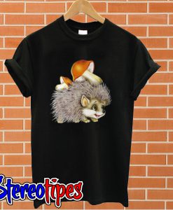 Cartoon Mushrooms Hedgehog T shirt