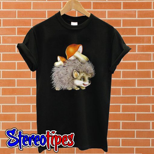 Cartoon Mushrooms Hedgehog T shirt