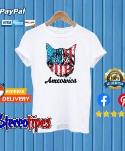 Ameowica Cat American Flag T shirt