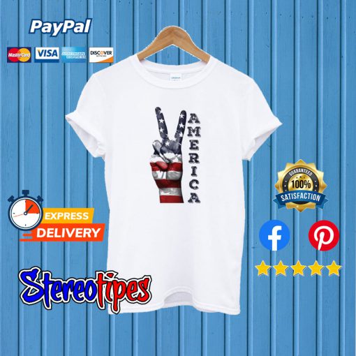 America Flag Free Finger T shirt