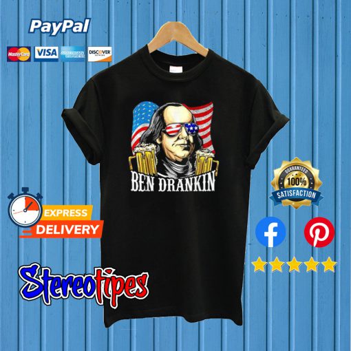 Benjamin Ben Drankin Vintage Benjamin 4th July Independent Day T shirt