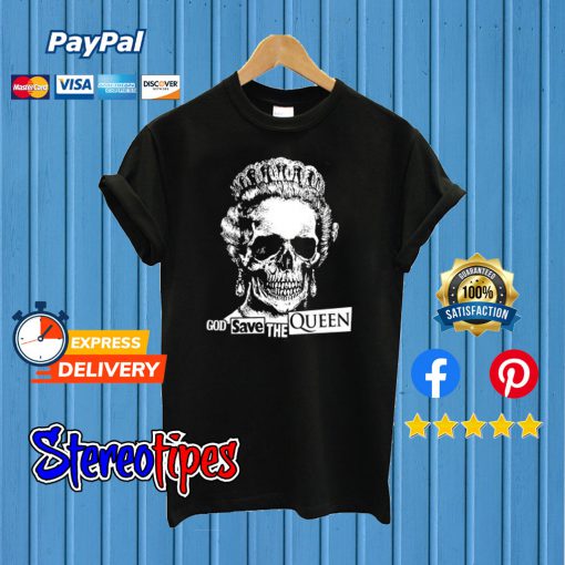 God Save The Queen – Sex Pistols Skull T shirt