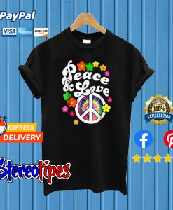 Hippie Peace Sign Peace & Love T shirt