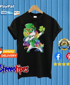 LGBT Dabbing Leprechaun Irish Unicorn T shirt
