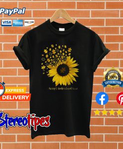 Autism Sunflower Accept Understand Love T shirt