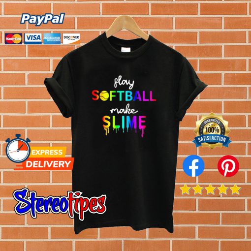 Watercolor Play Softball Make Slime T shirt