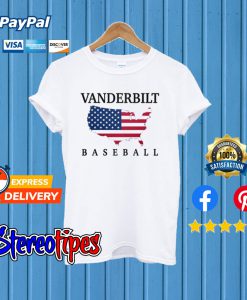 Vanderbilt Baseball USA Flag Map T shirt