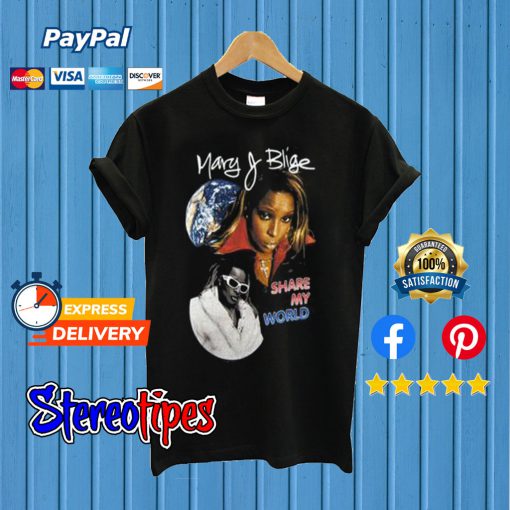 Vintage Mary J. Blige Share My World T shirt