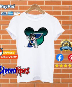 NHL St.Louis Blues Stanley Cup Mickey Mouse Disney Hockey T shirt