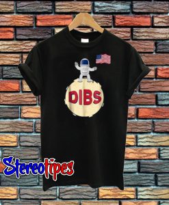 DIBS American Flag On Moon Astronaut Space T-Shirt