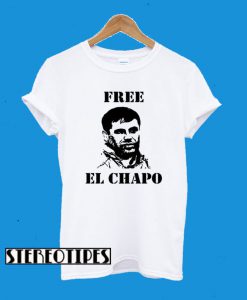 Free El Chapo Guzman Sketch Silhouette Funny T-Shirt