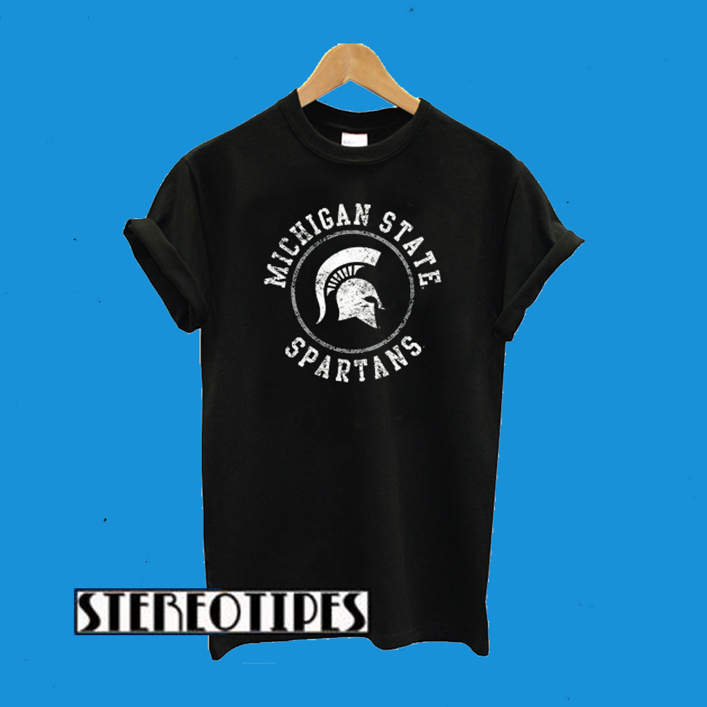 Michigan State Spartans Distressed Circle Logo T-Shirt