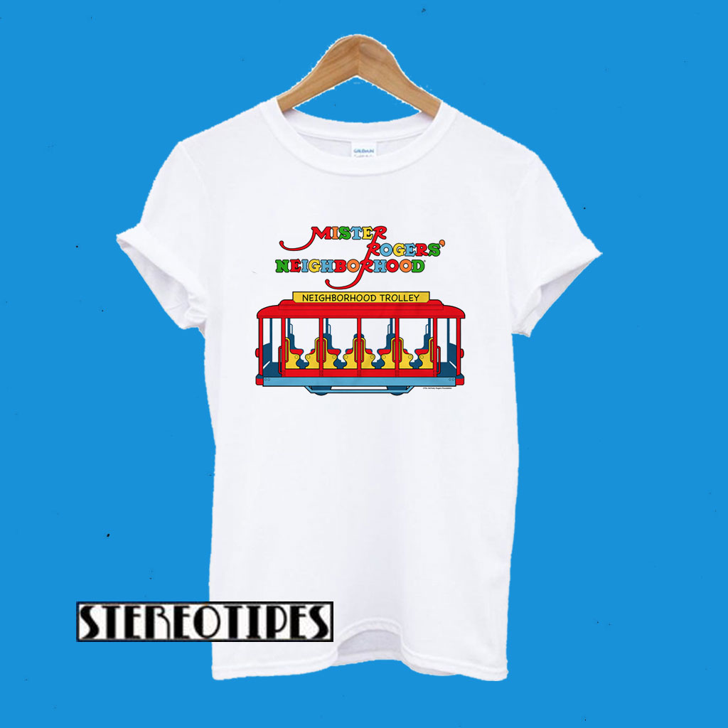 mr rogers trolley t shirt