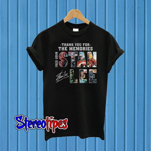 Original Stan Lee Text Graphic Thank You For The Memories T shirt