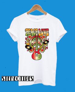 Peace Love Music Guitar T-Shirt