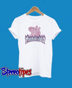 Peppa Pig X Thrasher Flame Parody T-Shirt