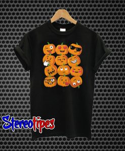 Pumpkin Emoji Faces T-Shirt