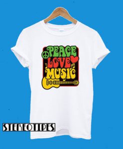 Rasta Peace Love Music T-Shirt