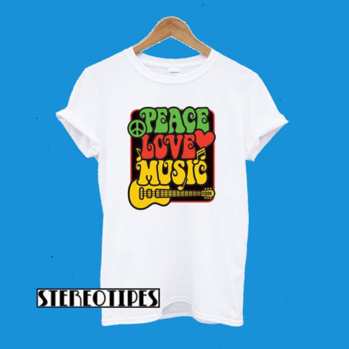 Rasta Peace Love Music T-Shirt