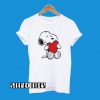 Snoopy Dog Heart Big Hug Love Peanuts Design T-Shirt