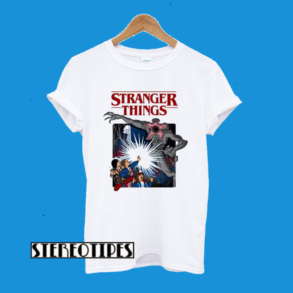 Stranger Things Mike Dustin Lucas Eleven Will Print T-Shirt - stereotipes