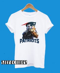 Tom Brady Thanos-Tom Brady #12 Thanos Infinity Gauntlet Patriots T-Shirt