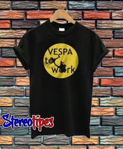 Vespa To Work Gold T-Shirt