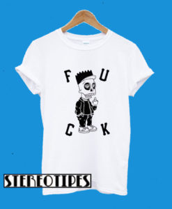 Cartoon Bart Simpson Fuck T-Shirt