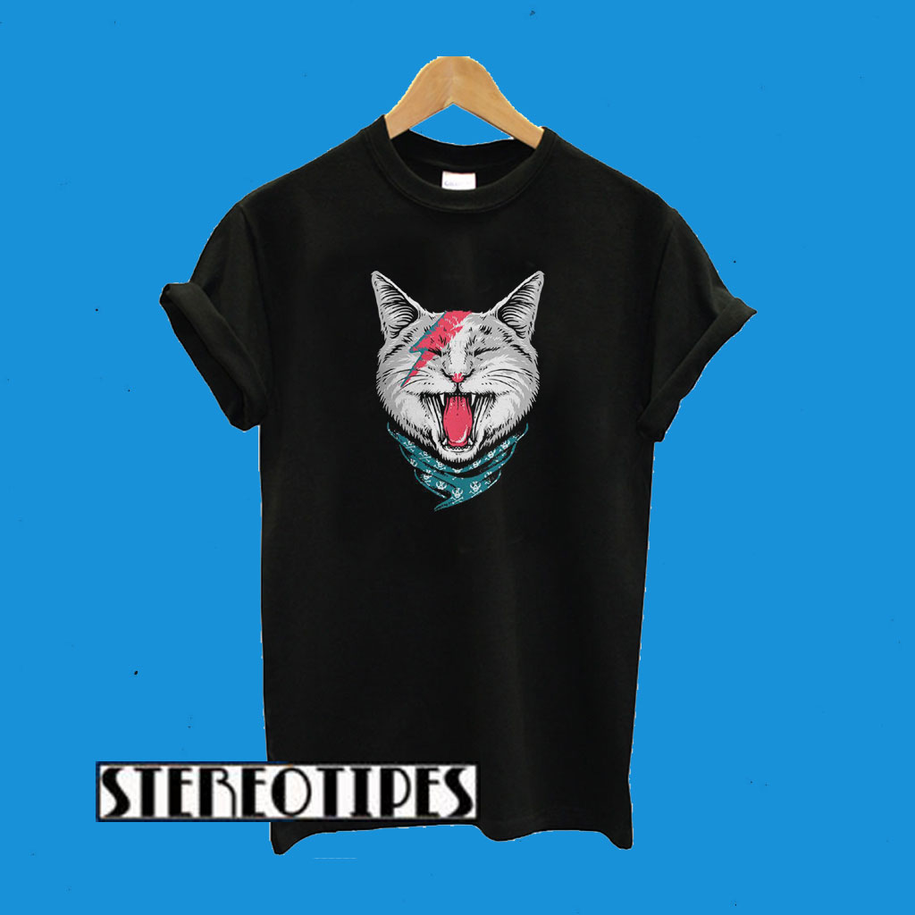 David Bowie Stardust Cat T-Shirt
