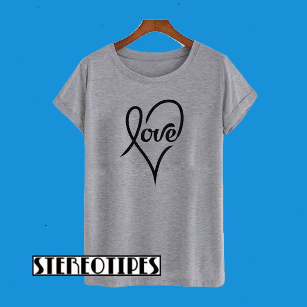 Love Cursive Heart T-Shirt