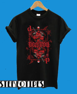 Deadpool Juniors Ambigram Playing Card T-Shirt