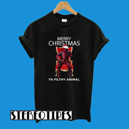 Merry Christmas Deadpool Ya Filthy Animal T-Shirt