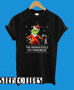 The Grinch Stole My Pancreas Breast Cancer T-Shirt