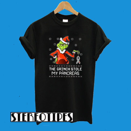 The Grinch Stole My Pancreas Breast Cancer T-Shirt