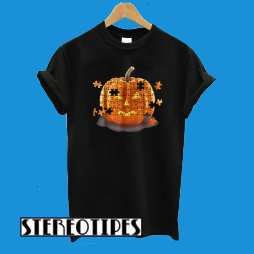 Autism Awareness Pumpkin Piece Puzzle T-Shirt