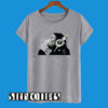 Banksy Monkey Met Glitter Hoofdtelefoon T-Shirt