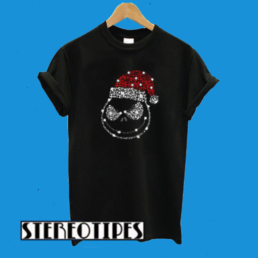 Jack Skellington Illustration Christmas Glitter T-Shirt