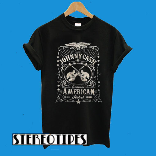Johnny Cash American Rebel Label Adult T-Shirt