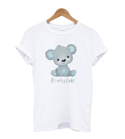 Bearly Cute Toddler Shirt Funny Kids Clothing Cute Baby Shirt Toddler T-Shirt