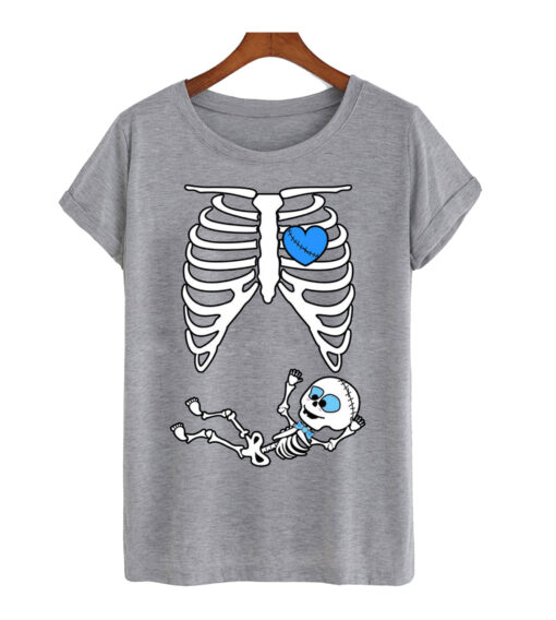 Halloween-Skeleton-Baby-Bow T shirt