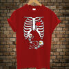 Halloween Skeleton Baby Twins Pregnancy T-shirt