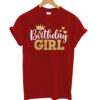 Personalised Birthday Queen Girl Squad Gold Sparkly Bling T-shirts