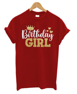 Personalised Birthday Queen Girl Squad Gold Sparkly Bling T-shirts