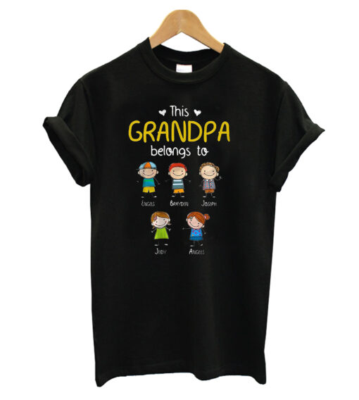 This Grandpa Belongs To Cute Family Personalized T-shirt