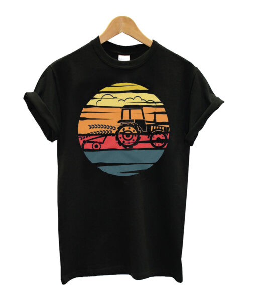 Farmer Shirt - Tractor Shirt - Retro Vintage Farming Tractor Short-Sleeve Unisex T-Shirt
