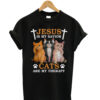 Jesus Is My Savior Cats Are My Therapy T shirt