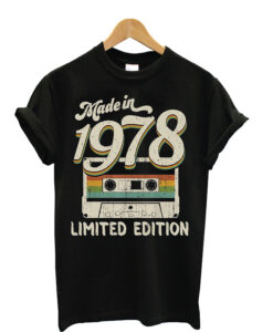 Made In 1978 Limited Edition Retro Vintage Cassette Birthday T-shirt