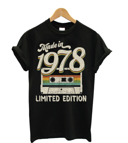 Made In 1978 Limited Edition Retro Vintage Cassette Birthday T-shirt