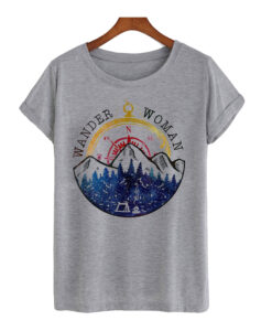 Wander woman Compass Mountain Camping Hiking t-shirt